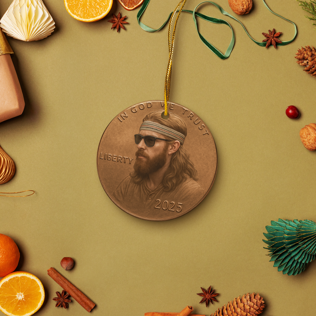 The Ross Penny Double-sided ceramic ornament