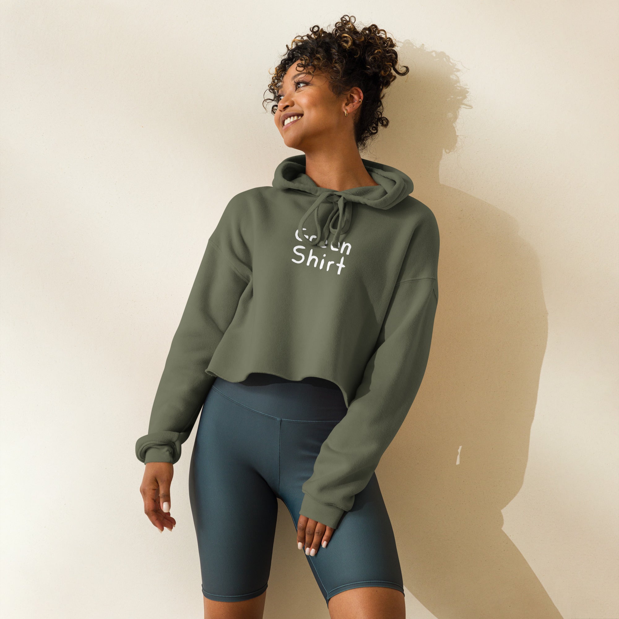 THE GREEN SHIRT: CROP HOODIE